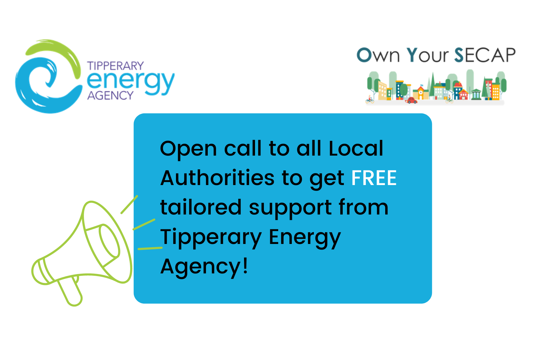 Call to Local Authorities to get FREE tailored support from Tipperary Energy Agency.
